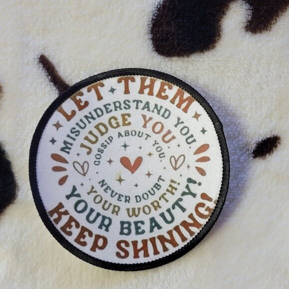Let Them Sublimation DYI Fabric Hat Patch Glue Iron On Sew Hat Patch - Picture 3 of 5